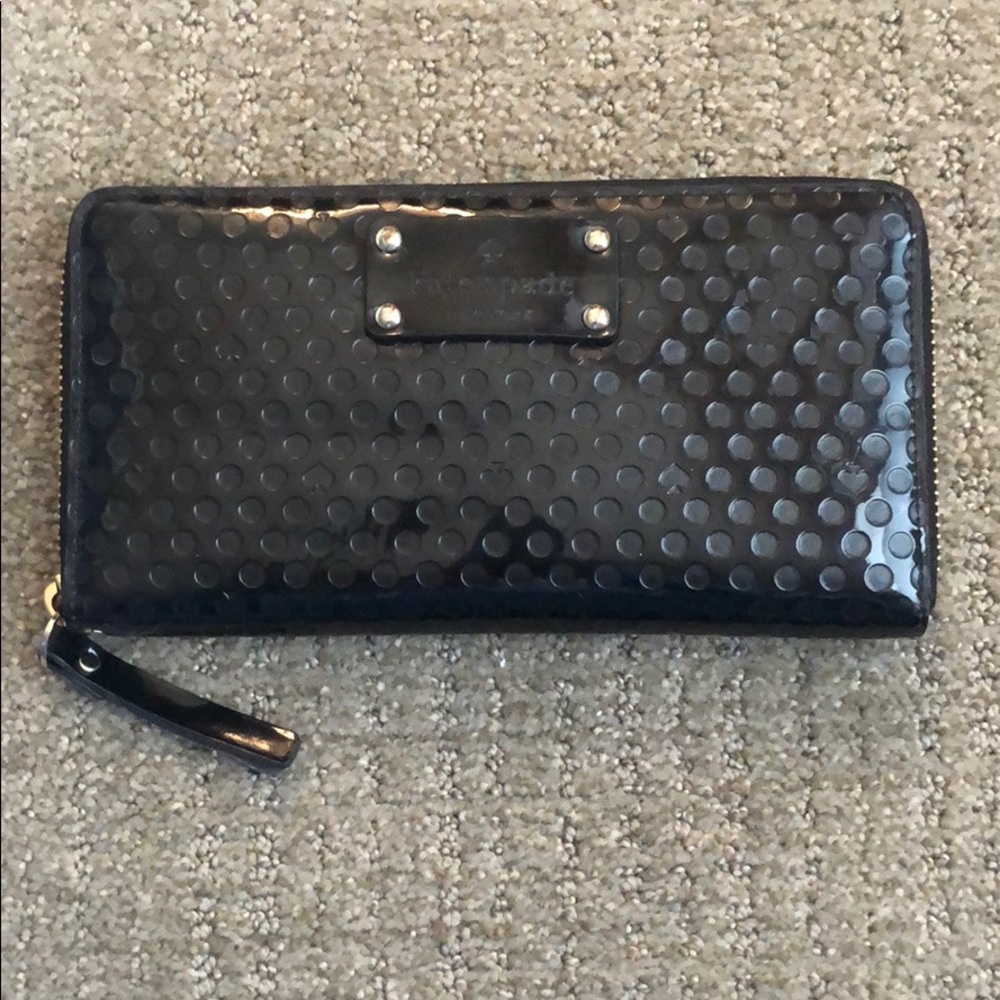 Kate Spade black patent wallet